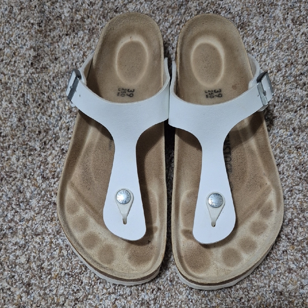 Birkenstock White Thong Sandals